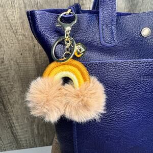 Macrame Rainbow Purse Charm Macrame Neutral Keychain NeW FAST SHIP Bag Flair